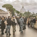 People at Vatican Courtyard View