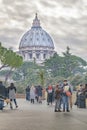 Saint Peters Dome from Vatican Courtyard View