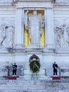 Tomb of the Unknown Soldier, under the statue of goddess Roma, Rome, Italy.