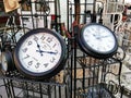 Rome, Italy - Flea Market: Vintage clocks for sale at the flea market