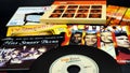 Cd and artwork of 80s and vintage TV series soundtracks such as A-Team, Hill Street, Love boats and other cult series. black backg