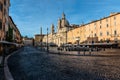 Rome, Italy - July 16, 2017: early morning in Rome - almost nobody on the piazza Navona Royalty Free Stock Photo