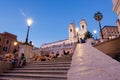 The famous Spanish Steps in Rome at sunset Royalty Free Stock Photo