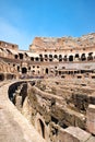 Interior of the ruins of the Colosseum in central Rome