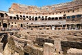 Interior of the ruins of the Colosseum in central Rome