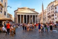 The Pantheon in central Rome at sunset