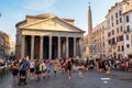 The Pantheon in central Rome at sunset