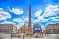 Piazza del Popolo People`s Square in Rome, Italy. Royalty Free Stock Photo