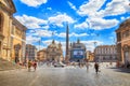 Piazza del Popolo People`s Square in Rome, Italy. Royalty Free Stock Photo