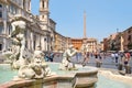 Piazza Navona in Rome on a beautiful summer day