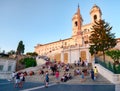 The Spanish Steps in the central Rome at sunset Royalty Free Stock Photo