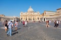 St Peter's Square and Basilica at the Vatican City in Rome Royalty Free Stock Photo