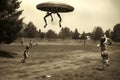 Childhood Encounters: The UFO Landing Royalty Free Stock Photo