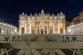 Amazing Night photo of Vatican and St. Peter`s Basilica in Rome, Italy Royalty Free Stock Photo