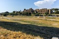 ROME, ITALY - JUNE 22, 2017: Amazing panoramic view of Circus Maximus in city of Rome Royalty Free Stock Photo