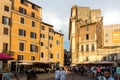 Amazing Sunset view Campo de Fiori in city of Rome, Italy