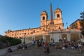 Amazing Sunset view of Spanish Steps and Piazza di Spagna in city of Rome, Italy Royalty Free Stock Photo