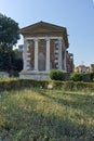 ROME, ITALY - JUNE 22, 2017: Amazing view of Temple of Portunus in city of Rome