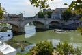 ROME, ITALY - JUNE 23, 2017: Amazing view of Tiber River and Ponte Principe Amadeo Savoia Aosta in city of Rome