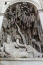 Architectural detail from Crossing of Quattro Fontane in city of Rome, Italy