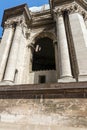 Architectural detail of St. Peter`s Basilica at Saint Peter`s Square, Vatican, Rome, Italy Royalty Free Stock Photo