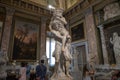 Baroque marble sculptural group by Italian artist in Galleria Borghese