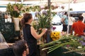 Campo de` Fiori flower market in Rome, Italy Royalty Free Stock Photo