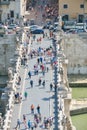 Rome, ITALY - JUNE 01: Castel Santangelo Bridge of angels in Rome, Italy on June 01, 2016 Royalty Free Stock Photo