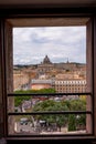 Rome, Italy - 23 June 2018: Cityscape of Rome with Tiber river, St.Peters vatican  Via della Conciliazione from  Castel Sant Royalty Free Stock Photo