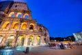 ROME, ITALY - JUNE 2014: The Colosseum and the homonymous square on a summer night Royalty Free Stock Photo