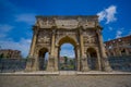 ROME, ITALY - JUNE 13, 2015: Constantine arch at Rome, this monument is located between the coliseum and palatine Royalty Free Stock Photo