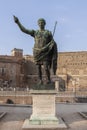 Rome, Italy - June 27, 2010: Famous bronze statue of Trajan