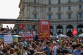 Gay Pride, crowd of protesters in the square