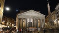 Rome, Italy, June 24 2021. A glimpse of the Pantheon in one of the historic squares of Rome