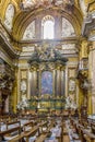 Interior of Chiesa del Gesu `Church of Jesus`, the most important Jesuit church in Rome, Italy Royalty Free Stock Photo