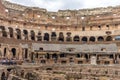 Rome, Italy - 23 June 2018: Interior of the Roman Colosseum (Coliseum, Colosseo), also known as the Flavian Amphitheatre. Famous Royalty Free Stock Photo