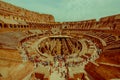 ROME, ITALY - JUNE 13, 2015: Nice summer day to visit Roman Coliseum, the new seven wonders of the modern world. Inside Royalty Free Stock Photo