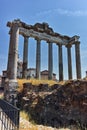 Panorama of Ruins of Roman Forum and Capitoline Hill in city of Rome