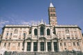 Panoramic view of exterior of the Basilica di Santa Maria Maggiore in Rome