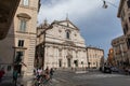 Panoramic view of exterior of the Church of the Gesu