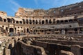 Panoramic view of inside part of  Colosseum in city of Rome, Italy Royalty Free Stock Photo