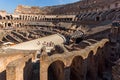 Panoramic view of inside part of  Colosseum in city of Rome, Italy Royalty Free Stock Photo