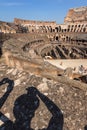 Panoramic view of inside part of  Colosseum in city of Rome, Italy Royalty Free Stock Photo