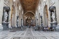 Panoramic view of interior of Lateran Basilica (Papal Archbasilica of St. Joh Royalty Free Stock Photo