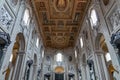 Panoramic view of interior of Lateran Basilica (Papal Archbasilica of St. John) Royalty Free Stock Photo