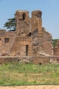 Panoramic view of ruins in Palatine Hill in city of Rome, Italy Royalty Free Stock Photo