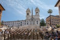 Panoramic view of the Spanish Steps on Piazza di Spagna in Rome Royalty Free Stock Photo