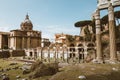 Panoramic view of temple of Venus Genetrix is a ruined temple, forum of Caesar