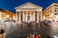 PANTHEON night view in Rome center. Italy