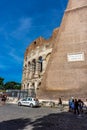 Rome, Italy - 24 June 2018: People at the entrance of the Roman Forum and the Great Roman Colosseum (Coliseum, Colosseo), also Royalty Free Stock Photo